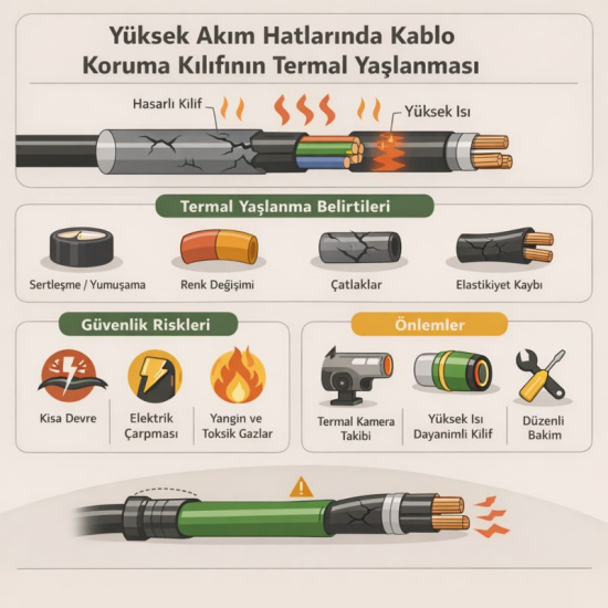 Yüksek Akım Taşıyan Hatlarda Kablo Koruma Kılıfının Termal Yaşlanması
