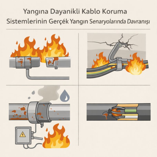 Yangına Dayanıklı Kablo Koruma Sistemlerinin Gerçek Yangın Senaryolarında Davranışı
