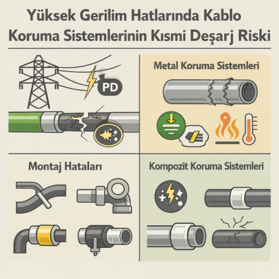 Yüksek Gerilim Hatlarında Kablo Koruma Sistemlerinin Kısmi Deşarj Riski
