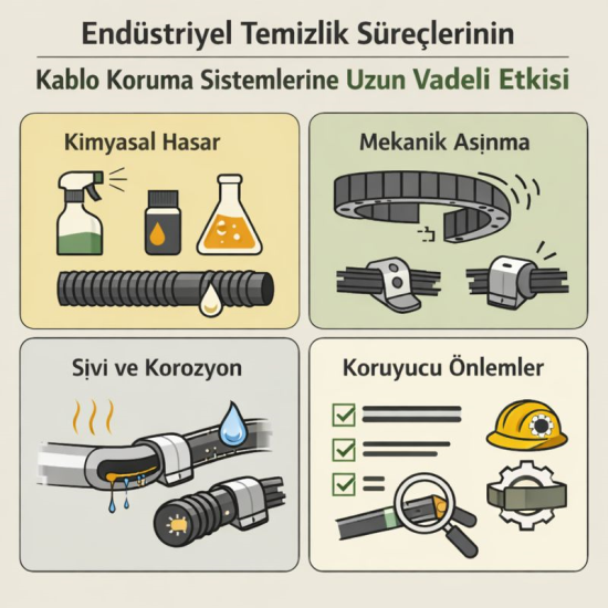 Endüstriyel Temizlik Süreçlerinin Kablo Koruma Sistemlerine Uzun Vadeli Etkisi
