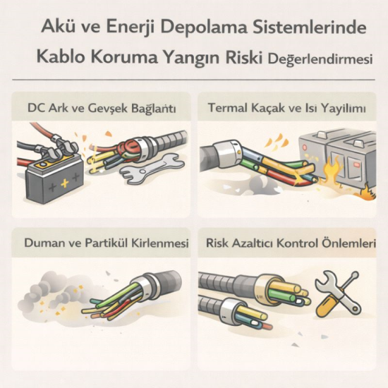 Akü Ve Enerji Depolama Sistemlerinde Kablo Koruma Yangın Riski Değerlendirmesi
