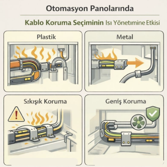 Otomasyon Panolarında Kablo Koruma Seçiminin Isı Yönetimine Etkisi