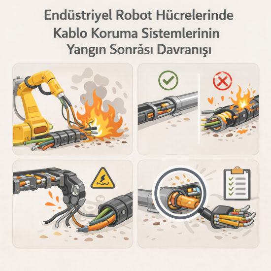 Endüstriyel Robot Hücrelerinde Kablo Koruma Sistemlerinin Yangın Sonrası Davranışı