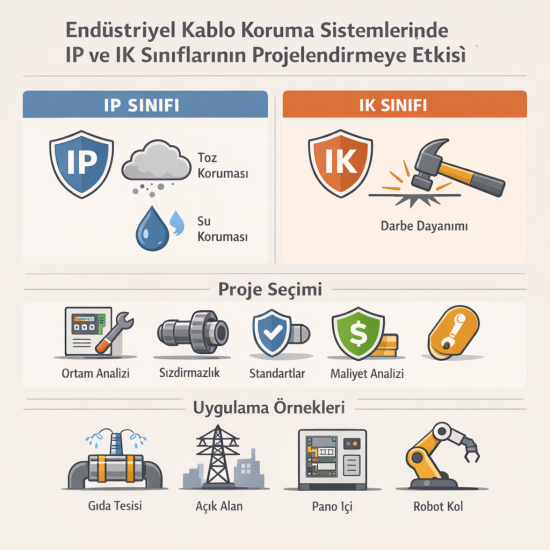 Endüstriyel Kablo Koruma Sistemlerinde Ip Ve Ik Sınıflarının Projelendirmeye Etkisi