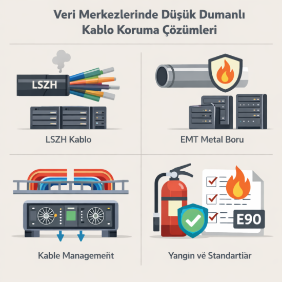 Veri Merkezlerinde Düşük Dumanlı Kablo Koruma Çözümleri