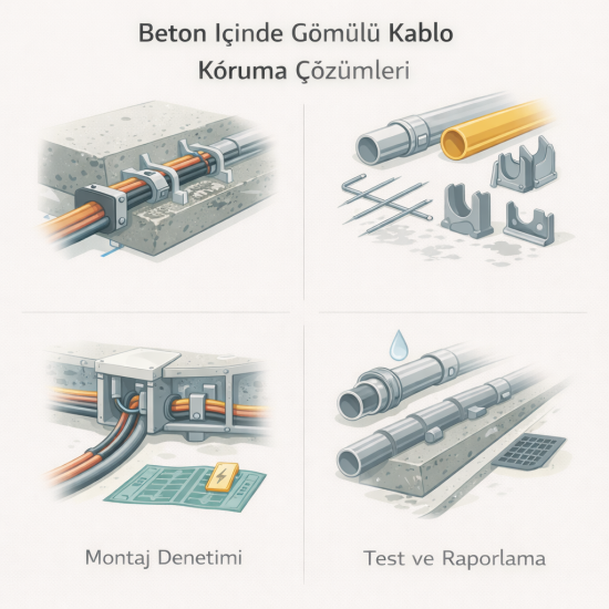 Beton İçinde Gömülü Kablo Koruma Çözümleri