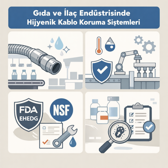 Gıda Ve İlaç Endüstrisinde Hijyenik Kablo Koruma Sistemleri